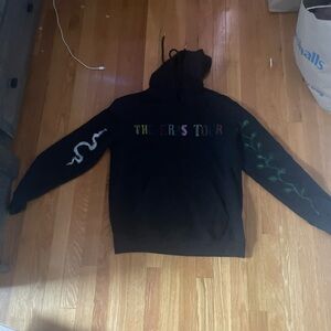 Black Hoodie with Colorful Tour Design